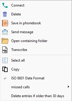 context menu
